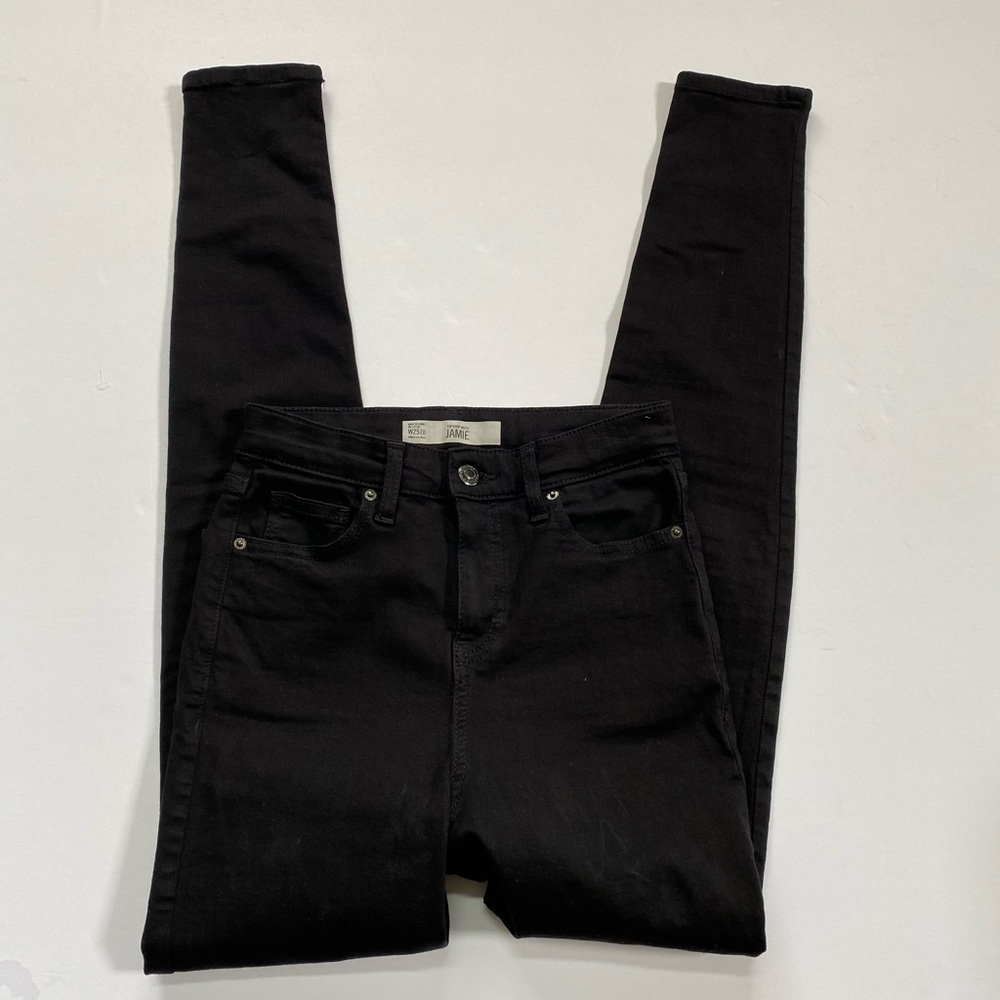 NEW Topshop Jamie High Waist Black Skinny Jeans - Picture 3 of 5